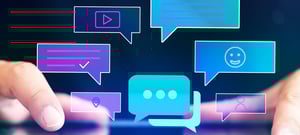 Many chat bubbles showing RCS features.